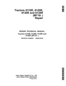 TM410419 John Deere 6110R, 6120R, 6130R and 6135R (MY18- ) tractor repair manual (TM410419)