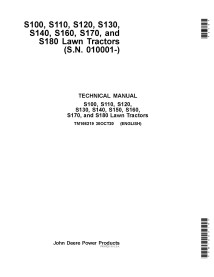 TM166219 John Deere S100, S110, S120, S130, S140, S150, S160, S170 y S180 tractor pdf manual de reparación