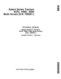 TM138819 Manuel de réparation pdf des tracteurs multi-terrains John Deere X570, X580, X584