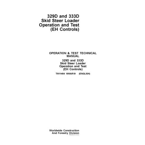 Manual técnico de teste e operação em pdf da minicarregadeira John Deere 329D, 333D - John Deere manuais - JD-TM11454