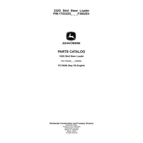 JD-PC15046 John Deere 332G skid steer loader parts catalog (PC15046)
