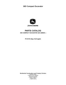 Catalogue de pièces pdf pour pelle compacte John Deere 35D - John Deere manuels - JD-PC10116