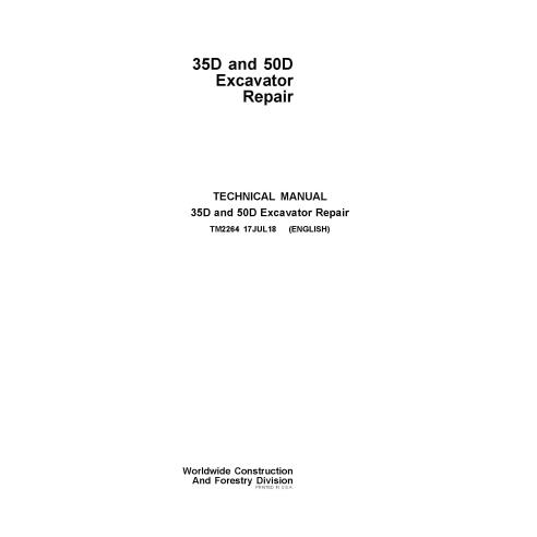 Manuel technique de réparation pdf pelle John Deere 35D, 50D - John Deere manuels - JD-TM2264