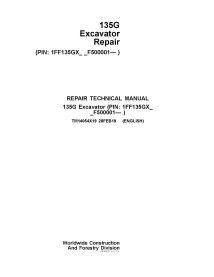 TM14054X19 John Deere 135G excavator pdf repair technical manual