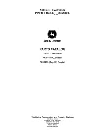 Catalogue de pièces pdf pour pelle John Deere 160GLC - John Deere manuels - JD-PC10253