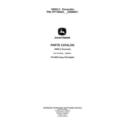 Catálogo de peças em pdf da escavadeira John Deere 160GLC - John Deere manuais - JD-PC10253