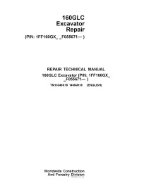 Manual técnico de reparo em pdf da escavadeira John Deere 160GLC - John Deere manuais - JD-TM13349X19