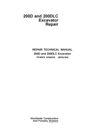 TM10079 John Deere 200D, 200DLC excavator repair technical manual (TM10079)