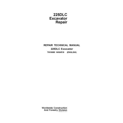 Manual técnico de reparo em pdf da escavadeira John Deere 225DLC - John Deere manuais - JD-TM10085