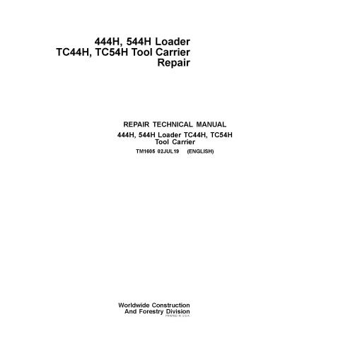 John Deere TC44H, TC54H Tool Carrier, 444H, 544H chargeuse sur pneus pdf manuel technique de réparation - John Deere manuels ...