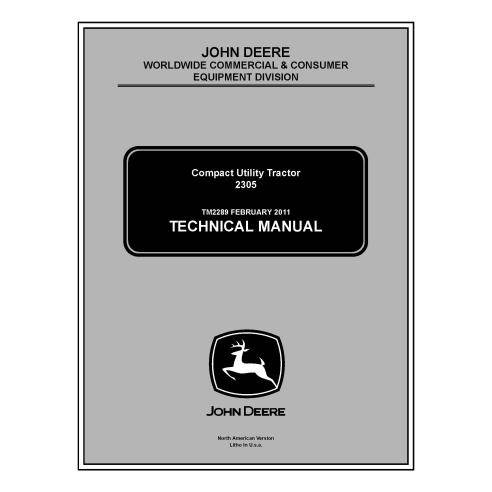 Manual técnico em pdf do trator utilitário compacto John Deere 2305 - John Deere manuais - JD-TM2289