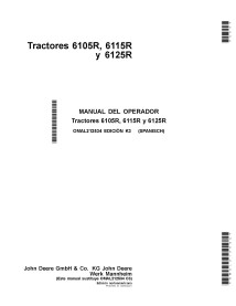 John Deere 6105R, 6115R, 6125R trator pdf manual do operador ES - John Deere manuais - JD-OMAL212534-NA-ES