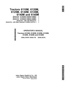 John Deere 6110M, 6120M, 6125M, 6130M, 6135M, 6140M, 6145M manual do operador do trator pdf - John Deere manuais - JD-OMAL219...