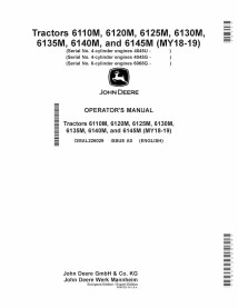 JD-OMAL226029-EXP Manual do operador do trator John Deere 6110M, 6120M, 6125M, 6130M, 6135M, 6140M, 6145M (OMAL226029)