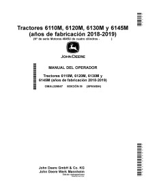 Manuel d'utilisation du tracteur John Deere 6110M, 6120M, 6130M, 6145M pdf ES - John Deere manuels - JD-OMAL226047-NA-ES