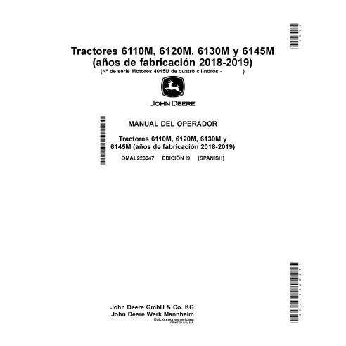 John Deere 6110M, 6120M, 6130M, 6145M manual do operador pdf do trator ES - John Deere manuais - JD-OMAL226047-NA-ES