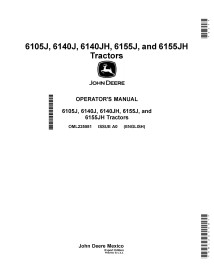 John Deere 6105J, 6140J, 6140JH, 6155J, 6155JH tractor pdf manual del operador - John Deere manuales - JD-OML225581-EXP