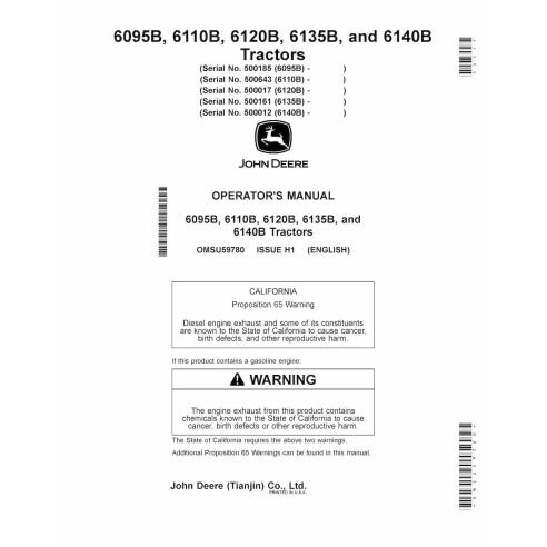 John Deere 6095B, 6110B, 6120B, 6135B, 6140B tractor pdf manual del operador - John Deere manuales - JD-OMSU59780