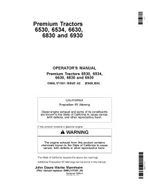 John Deere 6530, 6534, 6630, 6830, 6930 tractor pdf manual del operador - John Deere manuales - JD-OMAL171331-EU