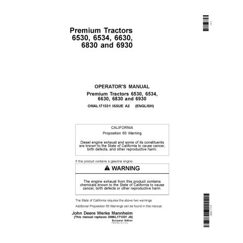 JD-OMAL171331-EU John Deere 6530, 6534, 6630, 6830, 6930 tractor operator's manual (OMAL171331)