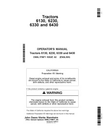 JD-OMAL179671-EU Manuel d'utilisation du tracteur John Deere 6130, 6230, 6330, 6430 (OMAL179671)