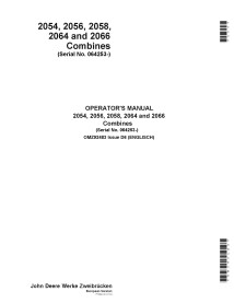 JD-OMZ92483 Manual del operador de la cosechadora John Deere 2054, 2056, 2058, 2064, 2066 (OMZ92483)