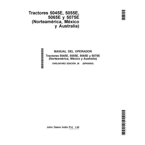 JD-OMSJ301052 Manual do operador do trator John Deere 5045E, 5055E, 5065E, 5075E ES (OMSJ301052)