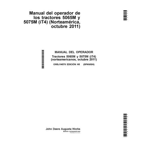 John Deere 5065M y 5075M tractor pdf manual del operador ES - John Deere manuales - JD-OMSJ14570