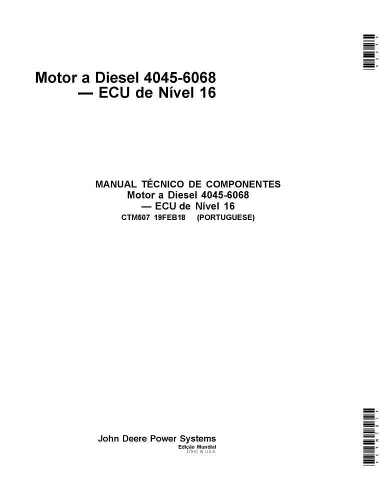 Motor John Deere 4045 6068 Motor Diesel Nível 16 Ecu Manual Técnico Pdf Pt 