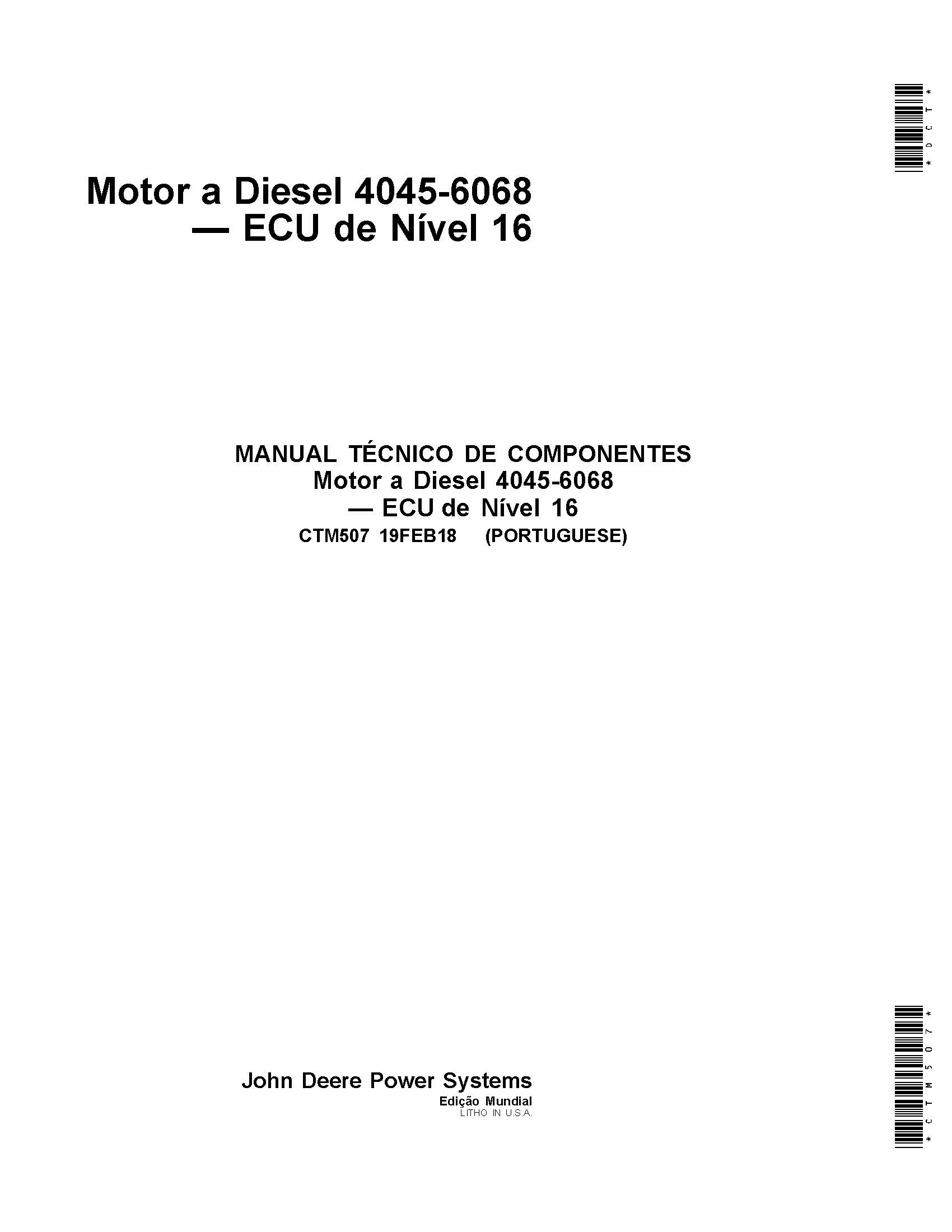 John Deere 4045 6068 Diesel engine Level 16 ECU engine pdf technical