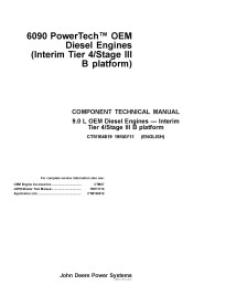 John Deere 6090 PowerTech Diesel Level 21 ECU moteur pdf manuel technique - John Deere manuels - JD-CTM104819