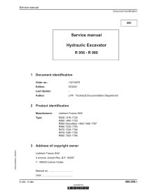 Liebherr R956, R960, R966, R970, R976, R980 excavadora hidráulica pdf manual de servicio - Liebherr manuales