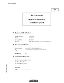LIEBHERR-LH60 Manual de serviço em pdf da escavadeira hidráulica Liebherr LH60 M / C / T Tier 4f