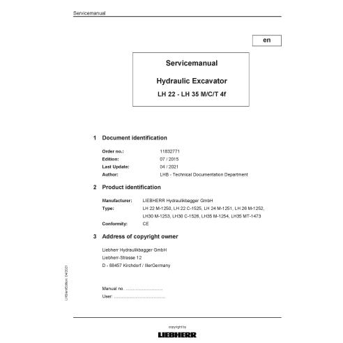 LIEBHERR-LH22-LH35-MCT Manuel d'entretien des pelles hydrauliques Liebherr LH22, LH24, LH26, LH30, LH35 M/C/T 4f pdf