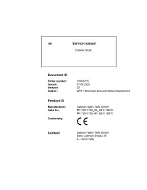 Manual de serviço em pdf Liebherr PR726-1793 dozer sobre esteiras - Liebherr manuais - LIEBHERR-PR-726-1793-EN