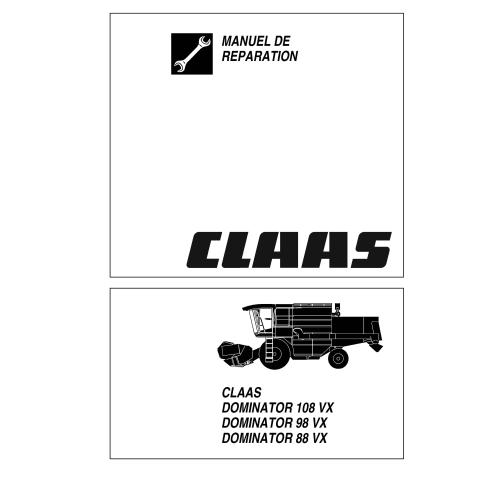 Claas Dominator 108 VX, 98 VX, 88 VX combinar pdf manual de reparación FR - Claas manuales - CLAAS-2979790-FR