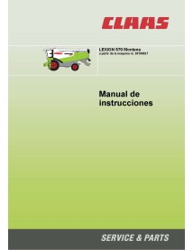 Claas Lexion 570 Montana combinar manual do operador em pdf ES - Claas manuais - CLAAS-2938987-ES