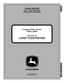 John Deere 3032E, 3038E tracteur compact manuel d'utilisation pdf FR - John Deere manuels - JD-OMLVU20267