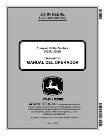 JD-OMLVU20473 Manual do operador do trator compacto John Deere 3032E, 3038E ES (OMLVU20473)