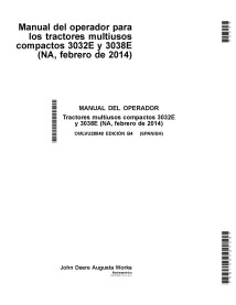 John Deere 3032E, 3038E compact tractor pdf operator's manual ES - John Deere manuals - JD-OMLVU28548