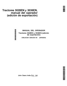 John Deere 3028EN, 3036EN compact tractor pdf operator's manual ES - John Deere manuals - JD-OMSJ33301