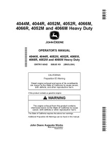 John Deere 4044M, 4044R, 4052M, 4052R, 4066M, 4066R, 4052M and 4066M compact tractor pdf operator's manual  - John Deere manu...