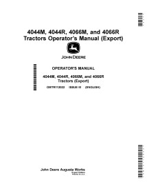 Manuel d'utilisation du tracteur compact John Deere 4044M, 4044R, 4066M, 4066R pdf - John Deere manuels