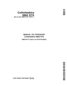 John Deere 9860 STS combinar pdf manual do operador PT - John Deere manuais - JD-OMH216751