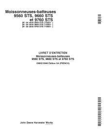 John Deere 9560 STS, 9660 STS, 9760 STS moissonneuse-batteuse manuel d'utilisation pdf FR - John Deere manuels - JD-OMH215848