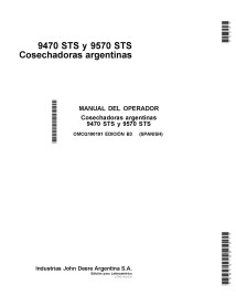 JD-OMCQ100191 Manual do operador da colheitadeira John Deere 9470 STS, 9570 STS ES (OMCQ100191)