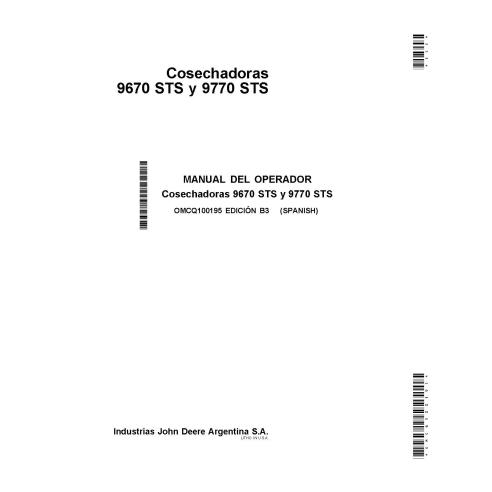 JD-OMCQ100195 John Deere 9670 STS, 9770 STS combine operator's manual ES (OMCQ100195)