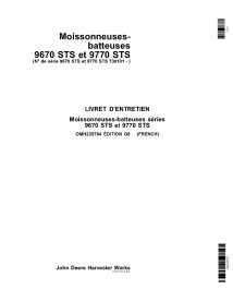 JD-OMH235784 John Deere 9670 STS, 9770 STS combine operator's manual FR (OMH235784)