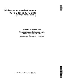 John Deere 9670 STS, 9770 STS combinar pdf manual do operador FR - John Deere manuais - JD-OMHXE23030