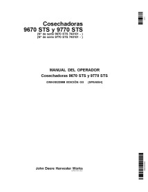 John Deere 9670 STS, 9770 STS combinar pdf manual do operador ES - John Deere manuais - JD-OMHXE22988